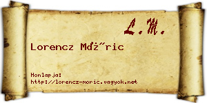 Lorencz Móric névjegykártya